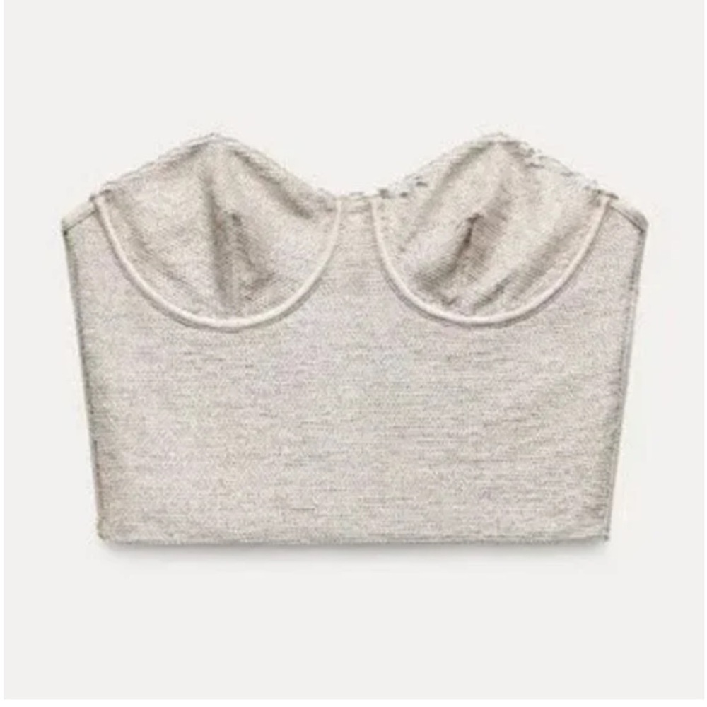 Zara Champagne Sequin Bustier